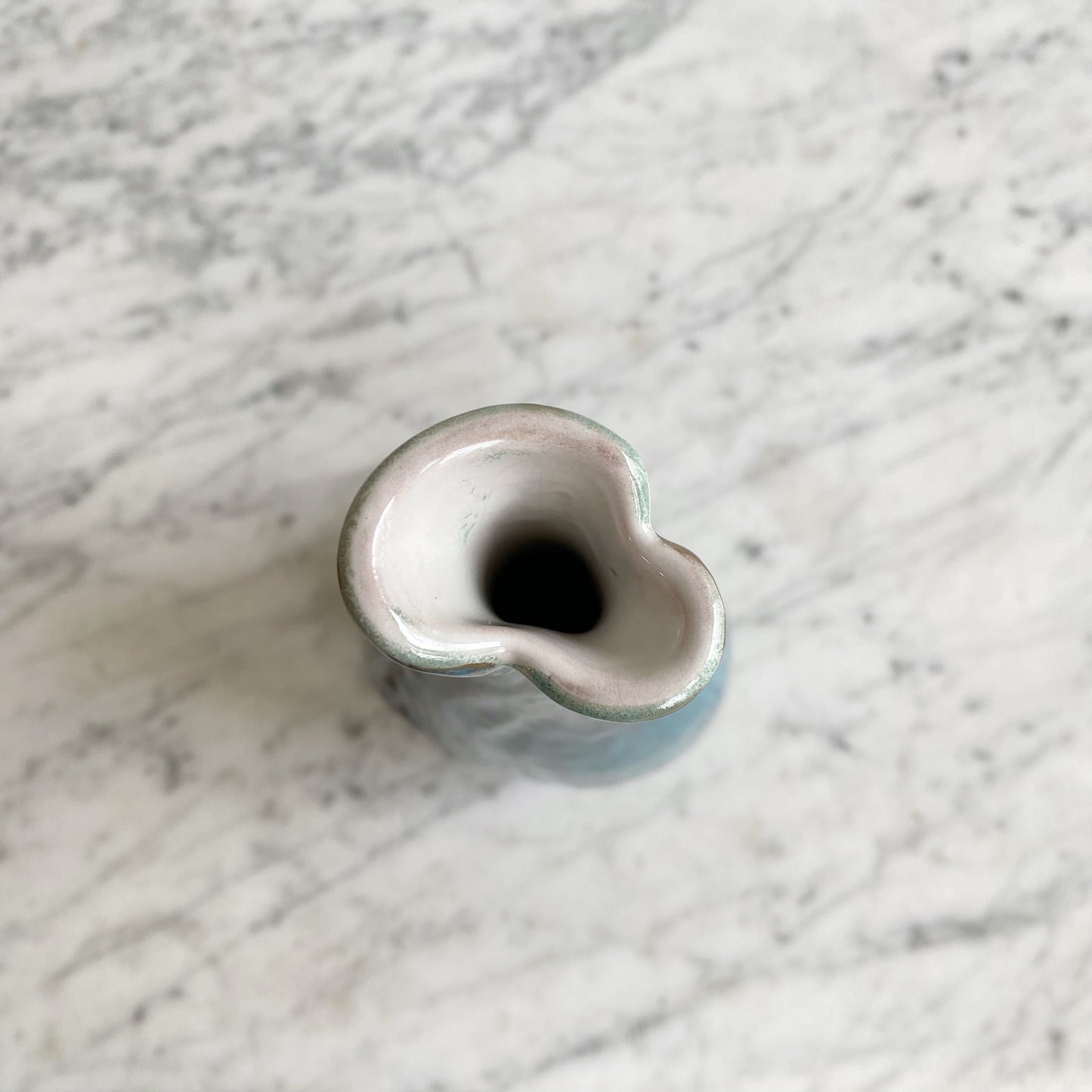 Vintage Ceramic Vase, Turquoise