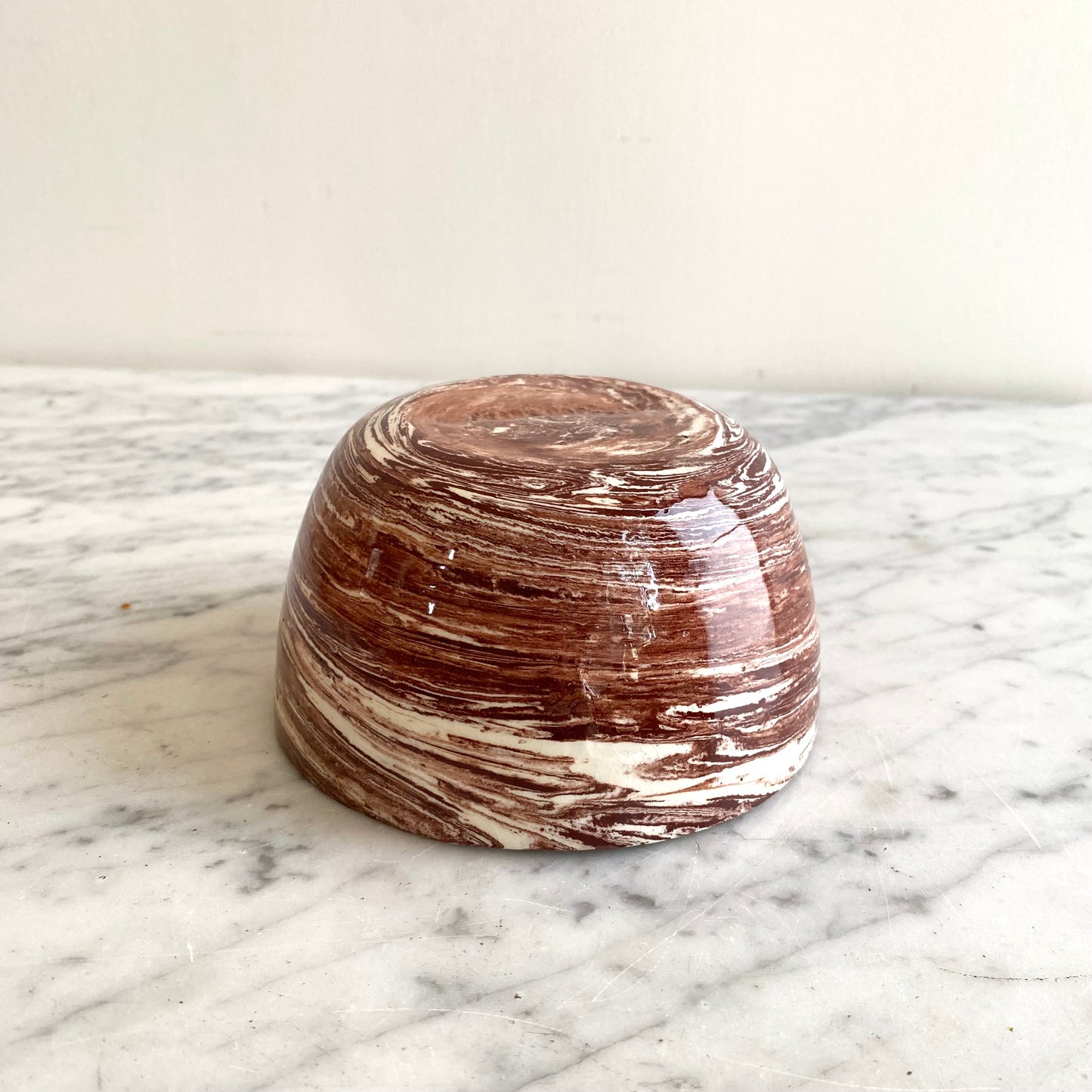 Vintage Swirled Clay Studio Pottery Bowl