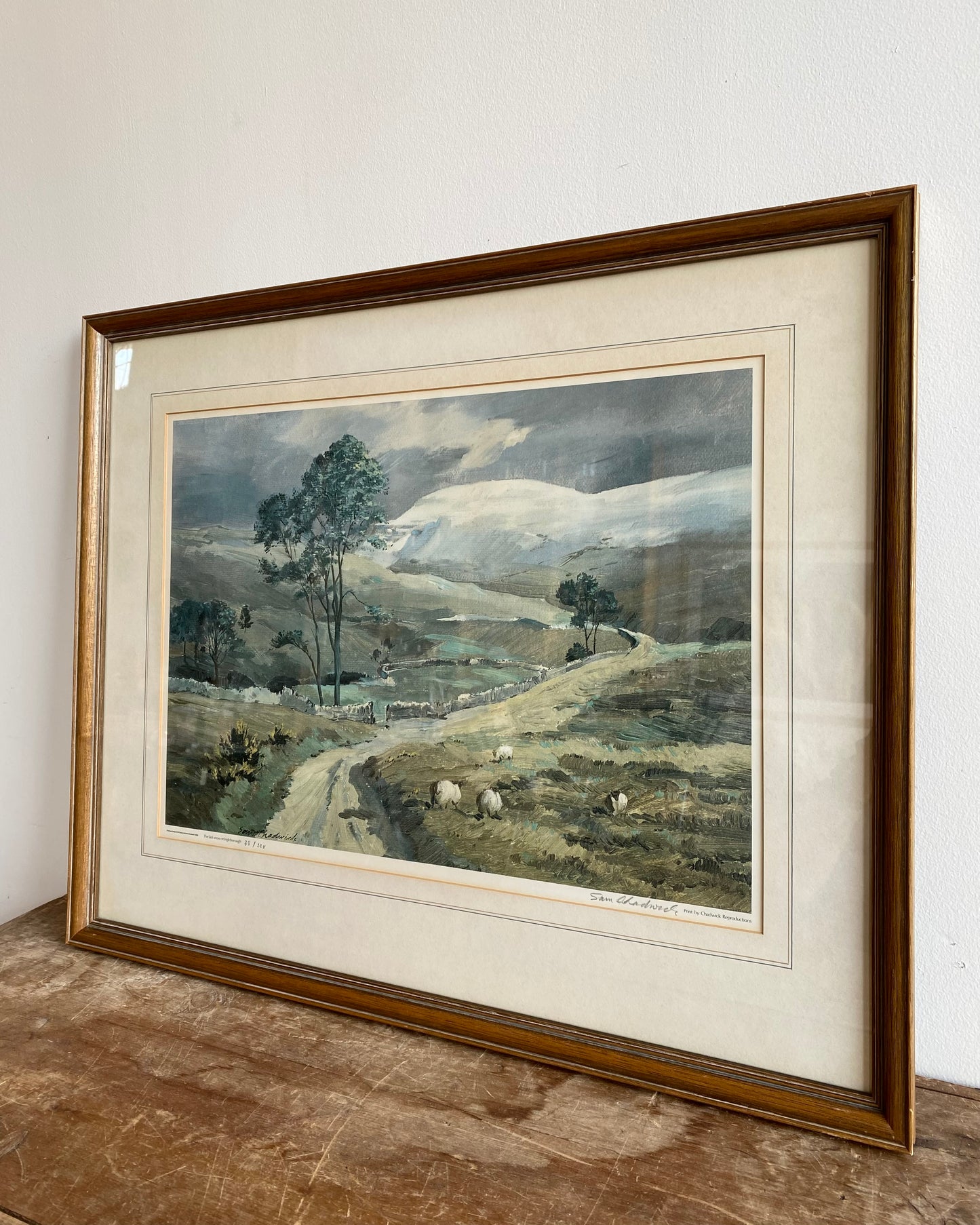 Vintage Framed Landscape Art Print by Sam Chadwick