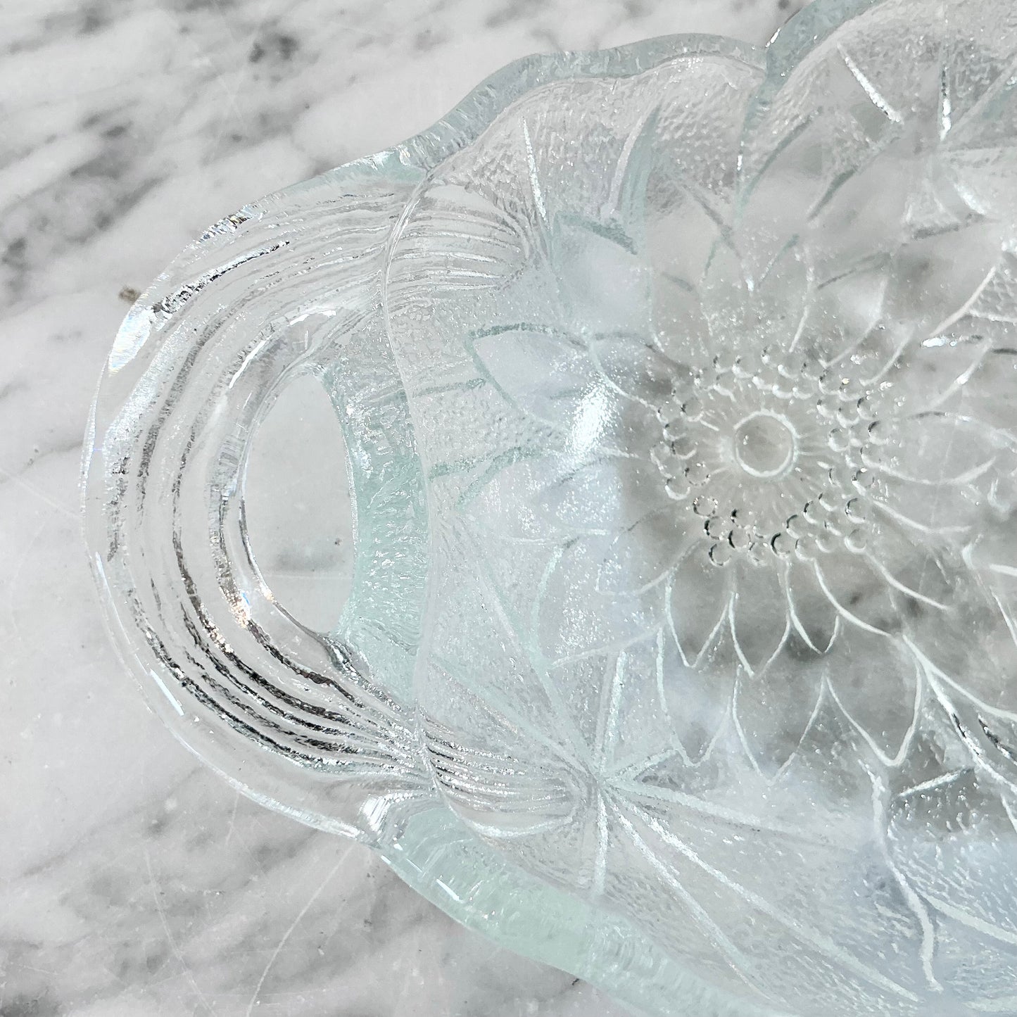 Vintage Indian Glass Lily Relish Dish