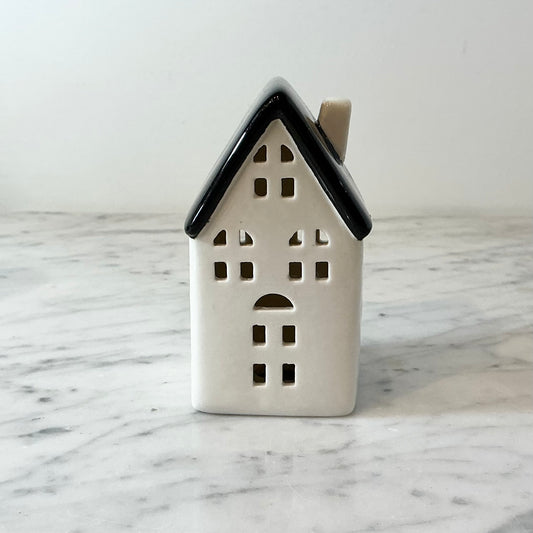 Vintage Black + White Ceramic House