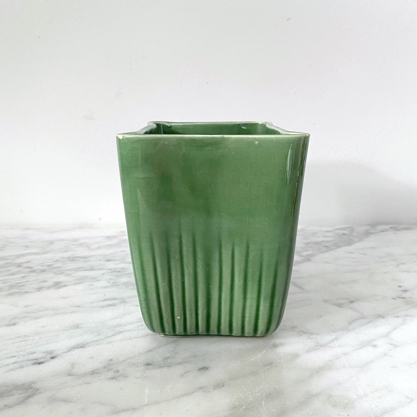 Vintage Green Rectangular Planter