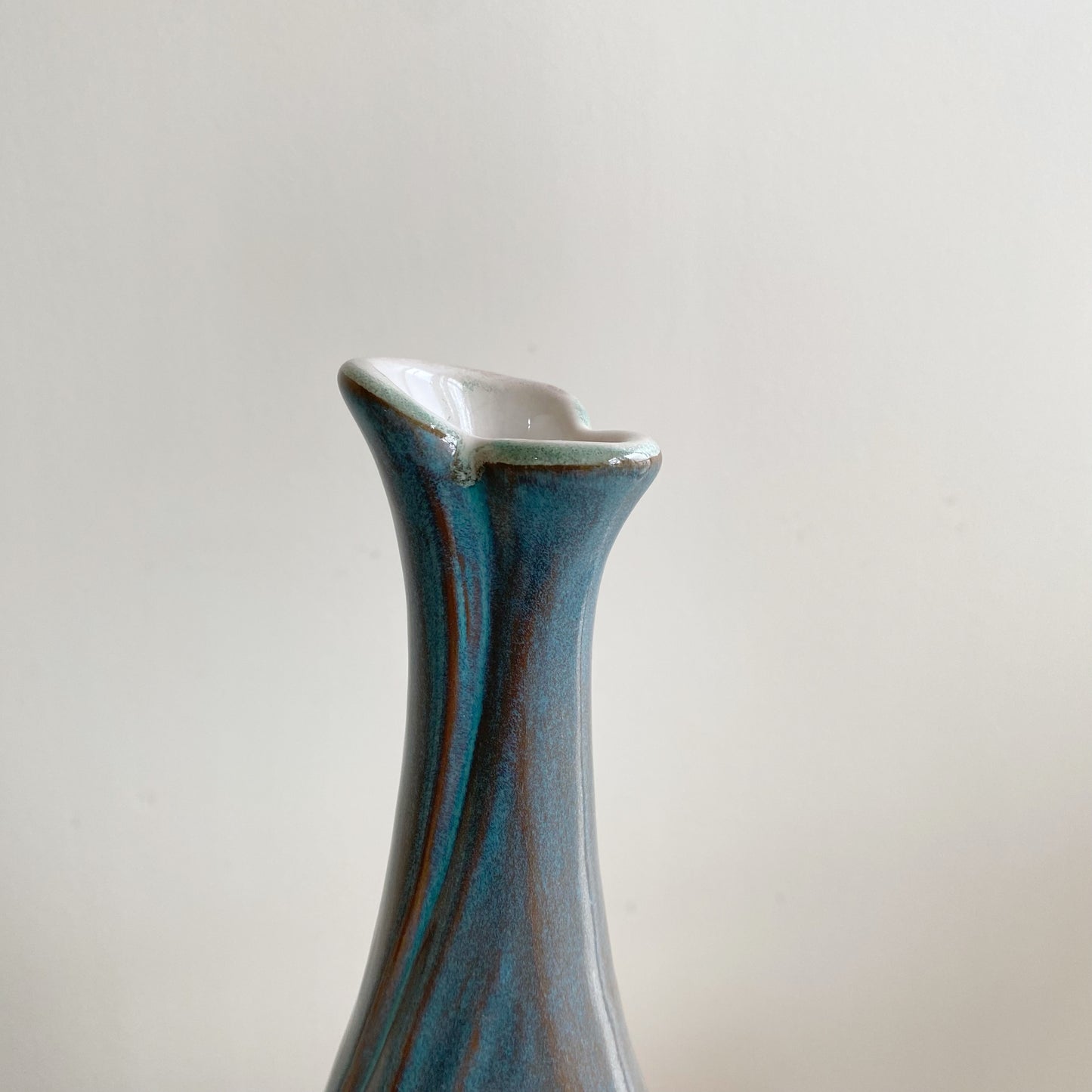 Vintage Ceramic Vase, Turquoise