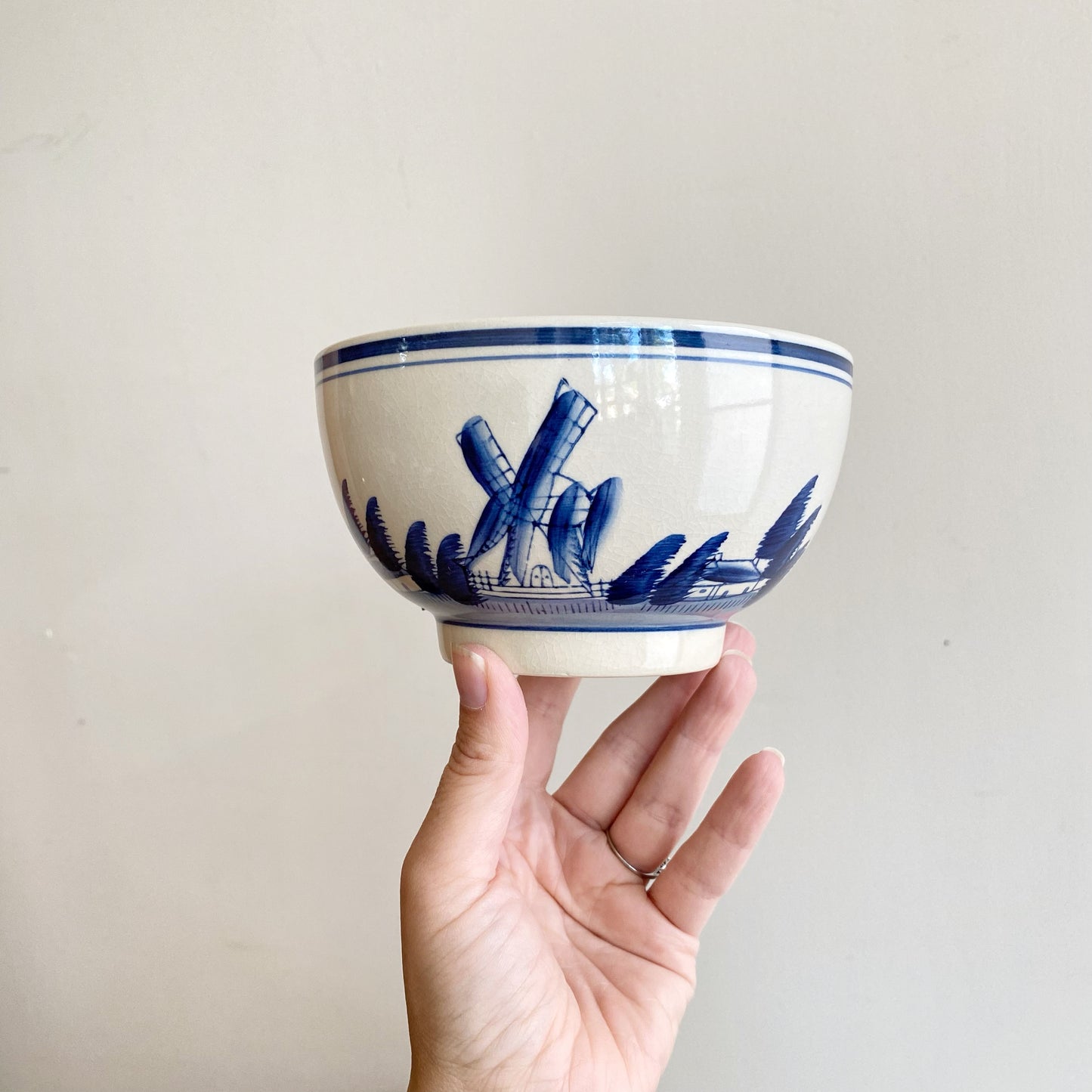Vintage Ceramic Bowl featuring Sailboats (NAUTICAL COLLECTION)