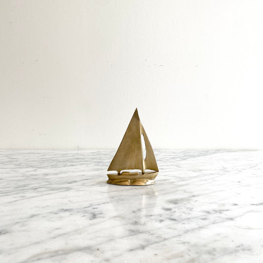 Vintage Brass Sailboat, 4"