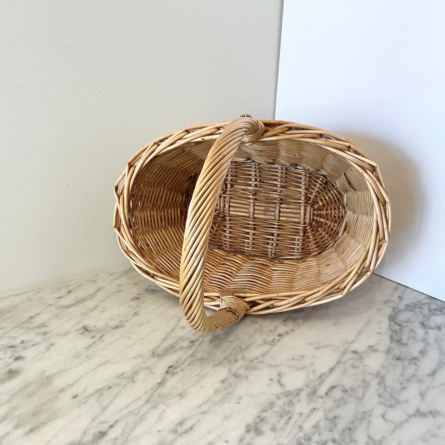 Petite Vintage Wicker Basket with Handle
