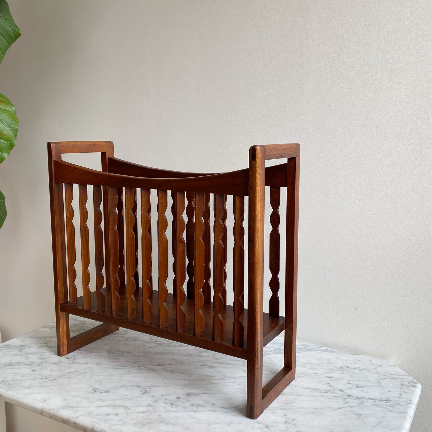 1960's Walnut Magazine Rack, Arthur Umanoff