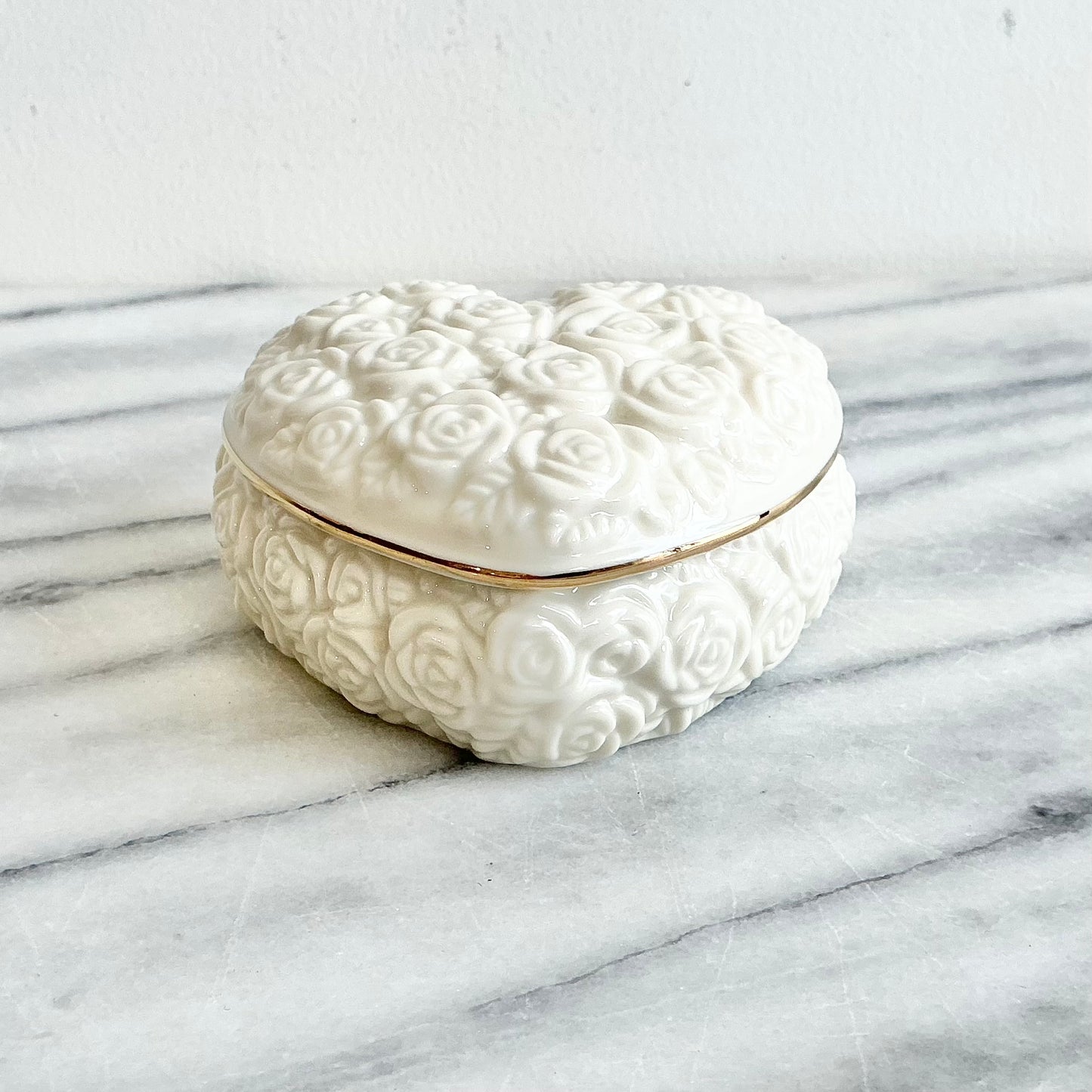 Vintage Porcelain Heart Shaped Box