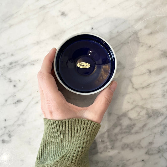 Found Cobalt Blue Ceramic Candle Stand