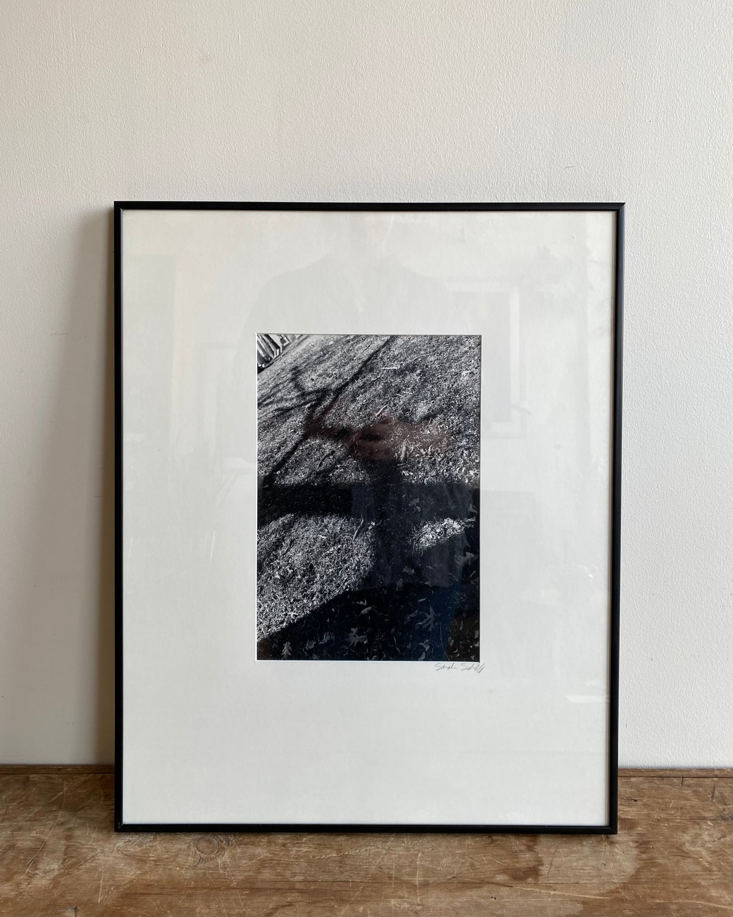 Found Framed Original B&W Shadow Photograph