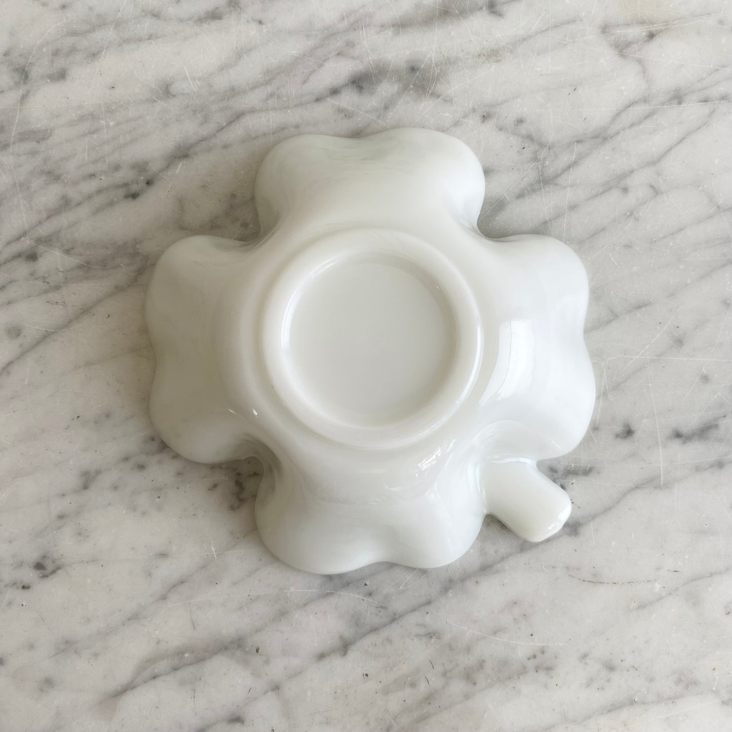 Vintage Milk Glass Clover / Shamrock Ashtray