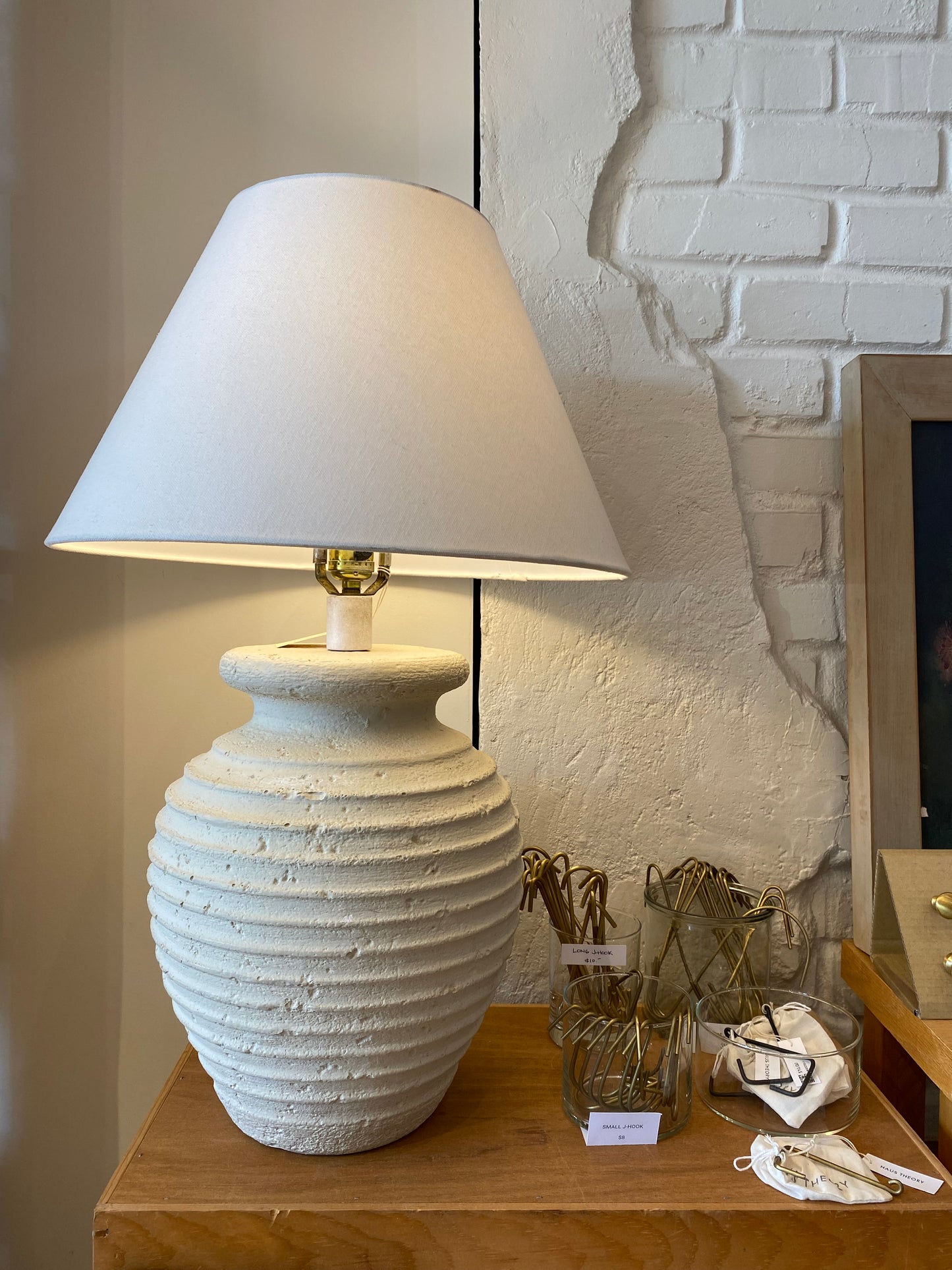 Vintage Plaster Table Lamp with Shade