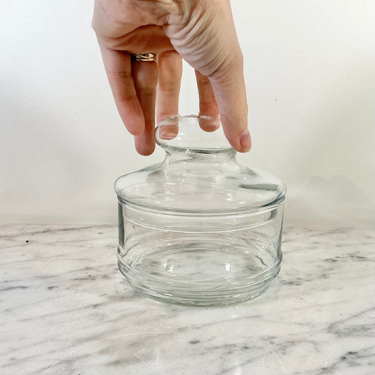Vintage Glass Container with Lid
