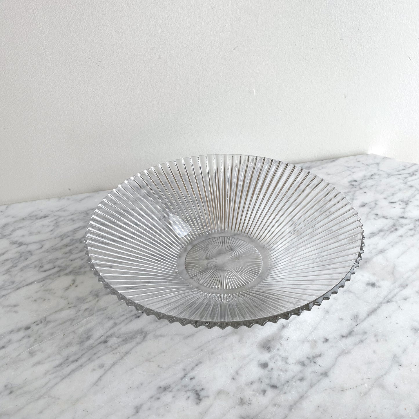 Vintage "Starburst" Glass Serving Bowl, 12”