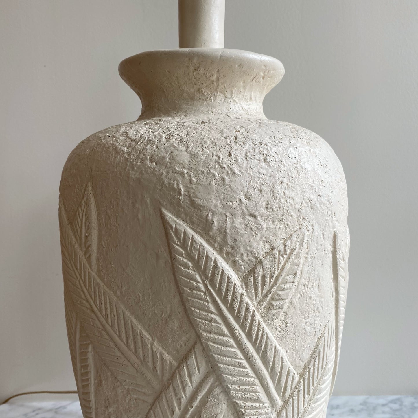 Vintage Plaster Palm Leaf Table Lamp (Single)