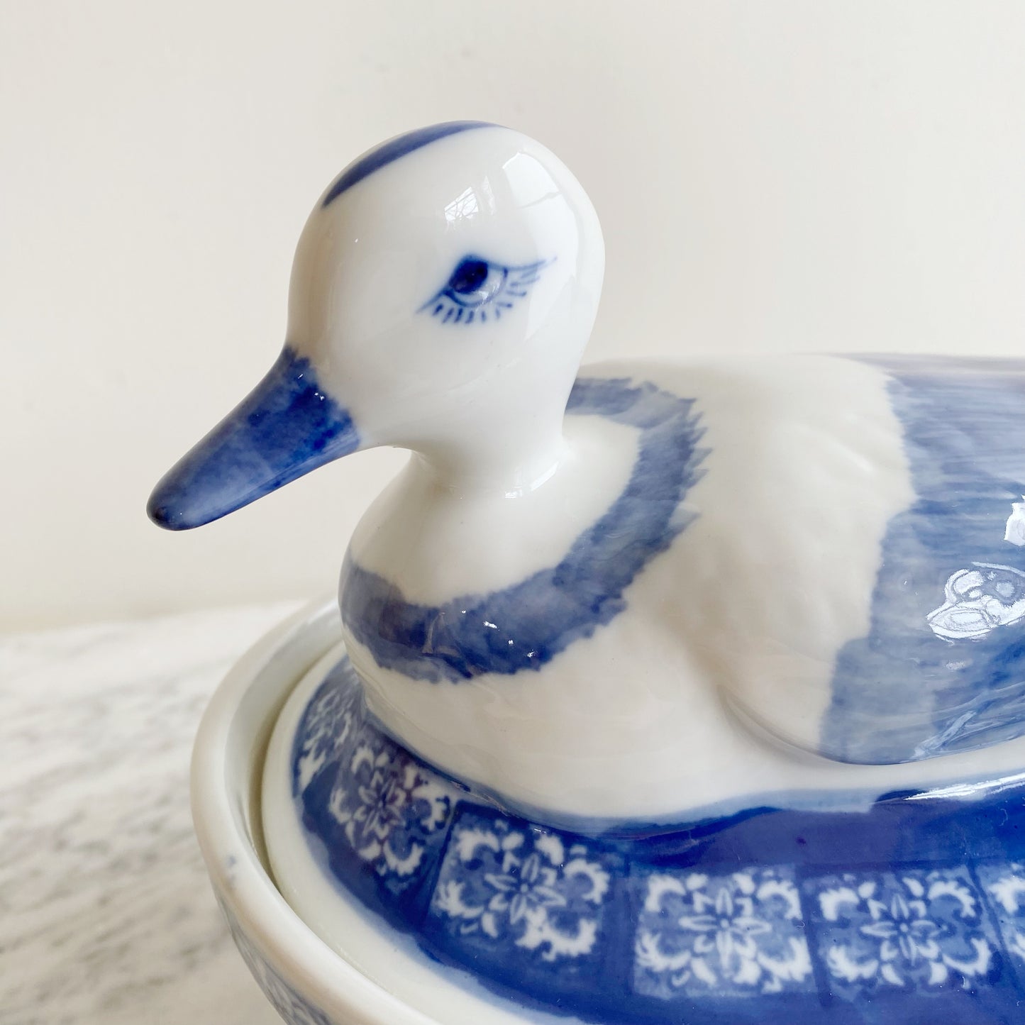 Vintage Hand-painted Porcelain Duck Tureen