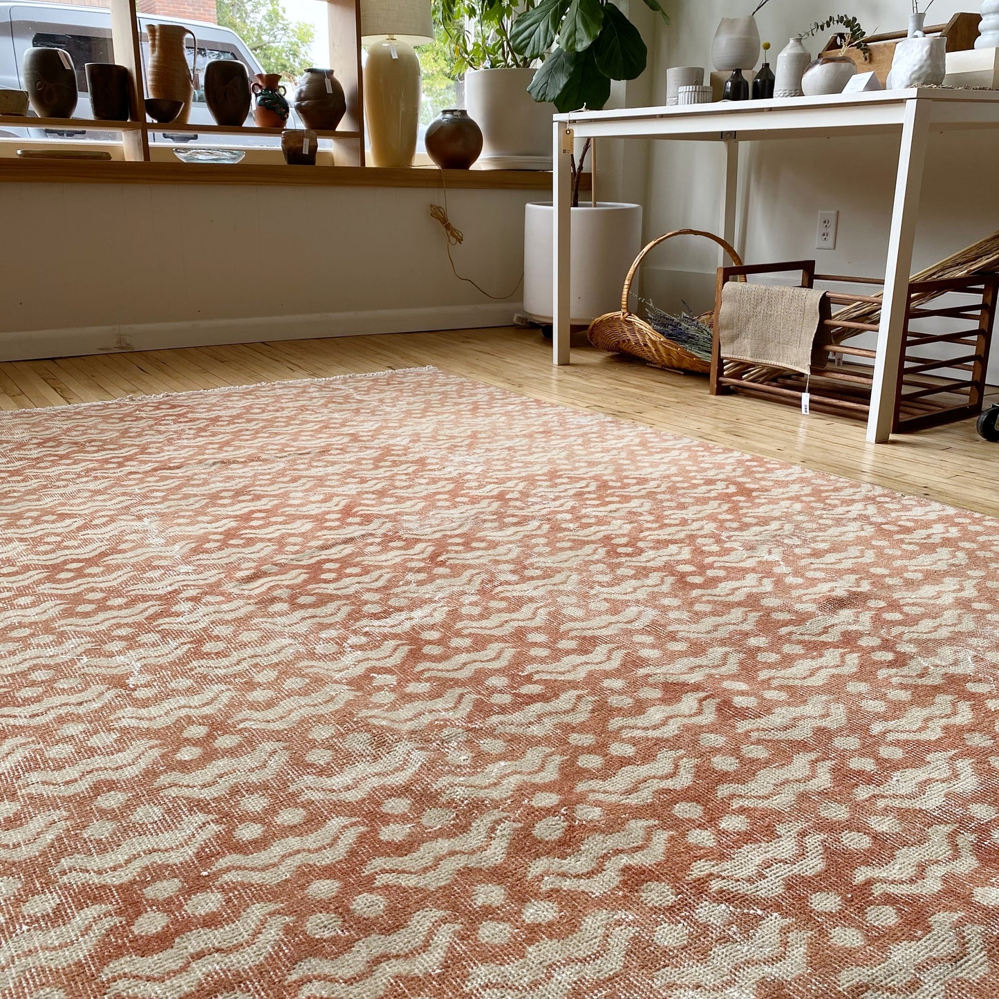 "INES" Vintage Hand-knotted Rug (5’11” x 9’2”)