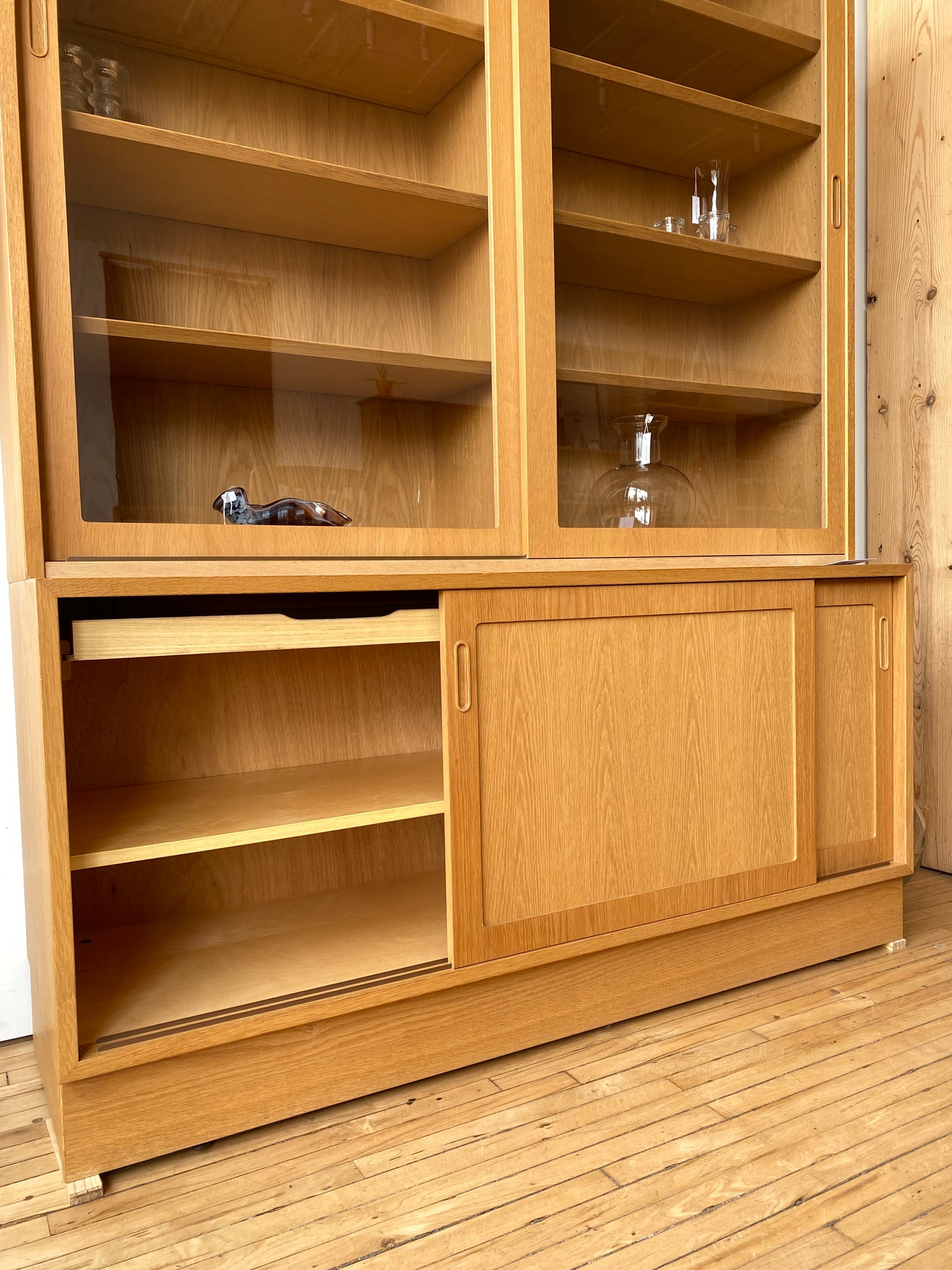 XL Vintage Danish Oak Storage Cabinet / Hutch