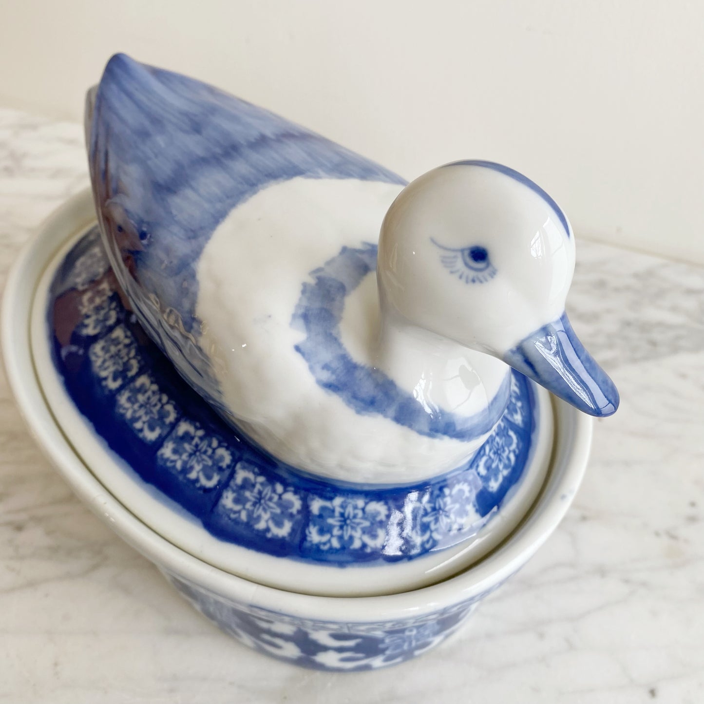 Vintage Hand-painted Porcelain Duck Tureen