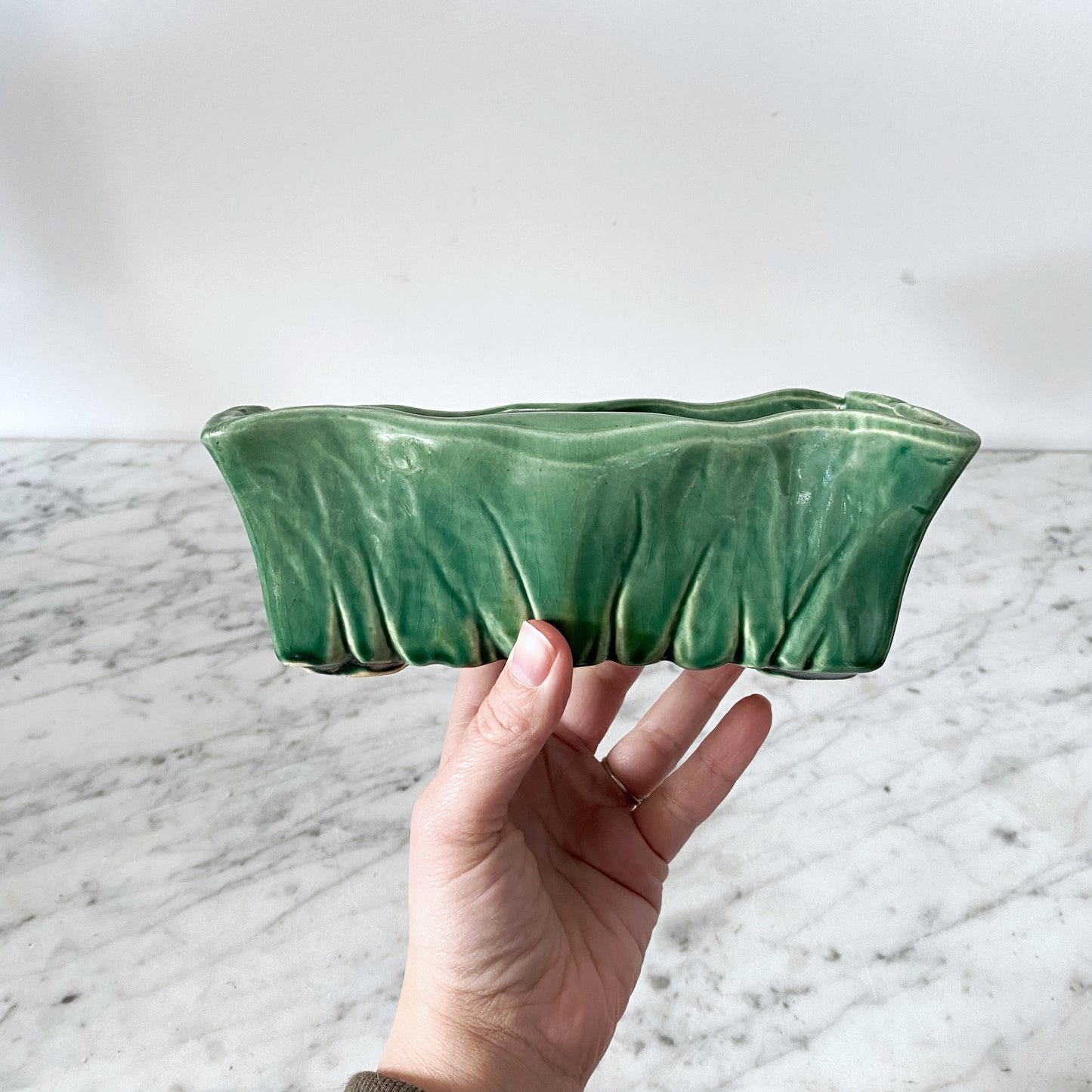 Vintage Green Ceramic Planter by McCoy