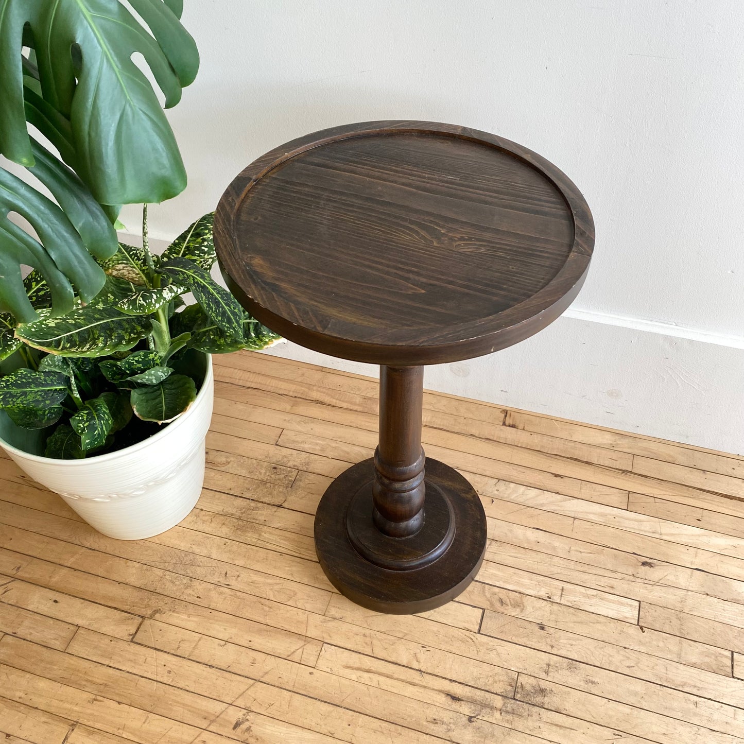 Found Wooden Plant Stand / Drink Table