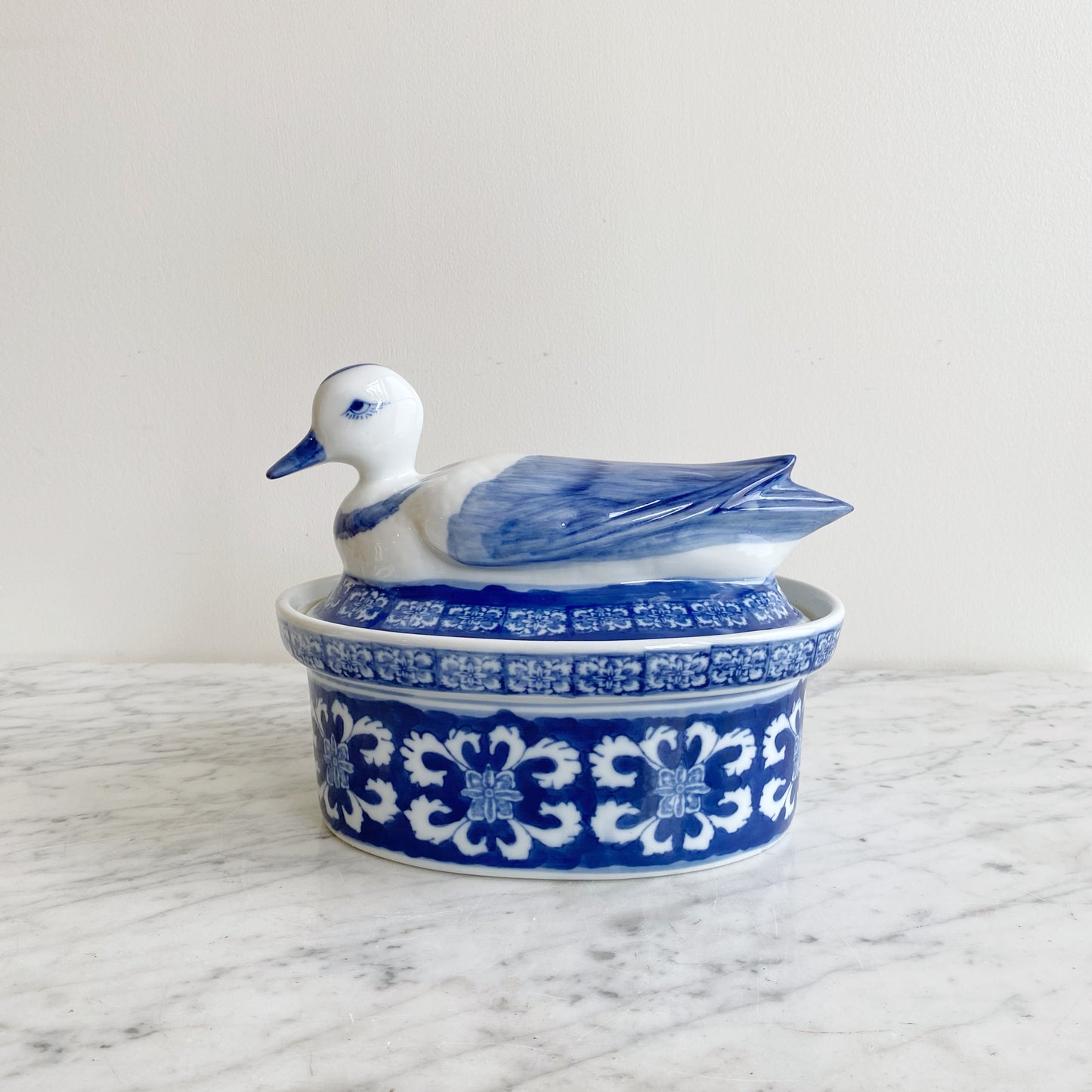 Vintage Hand-painted Porcelain Duck Tureen
