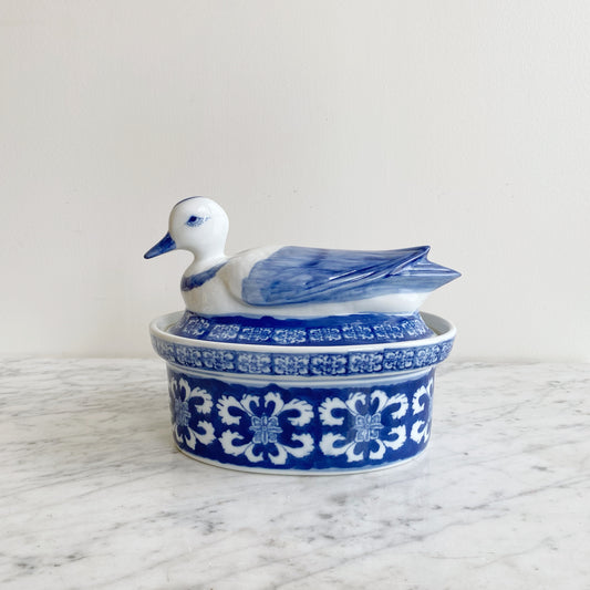 Vintage Hand-painted Porcelain Duck Tureen