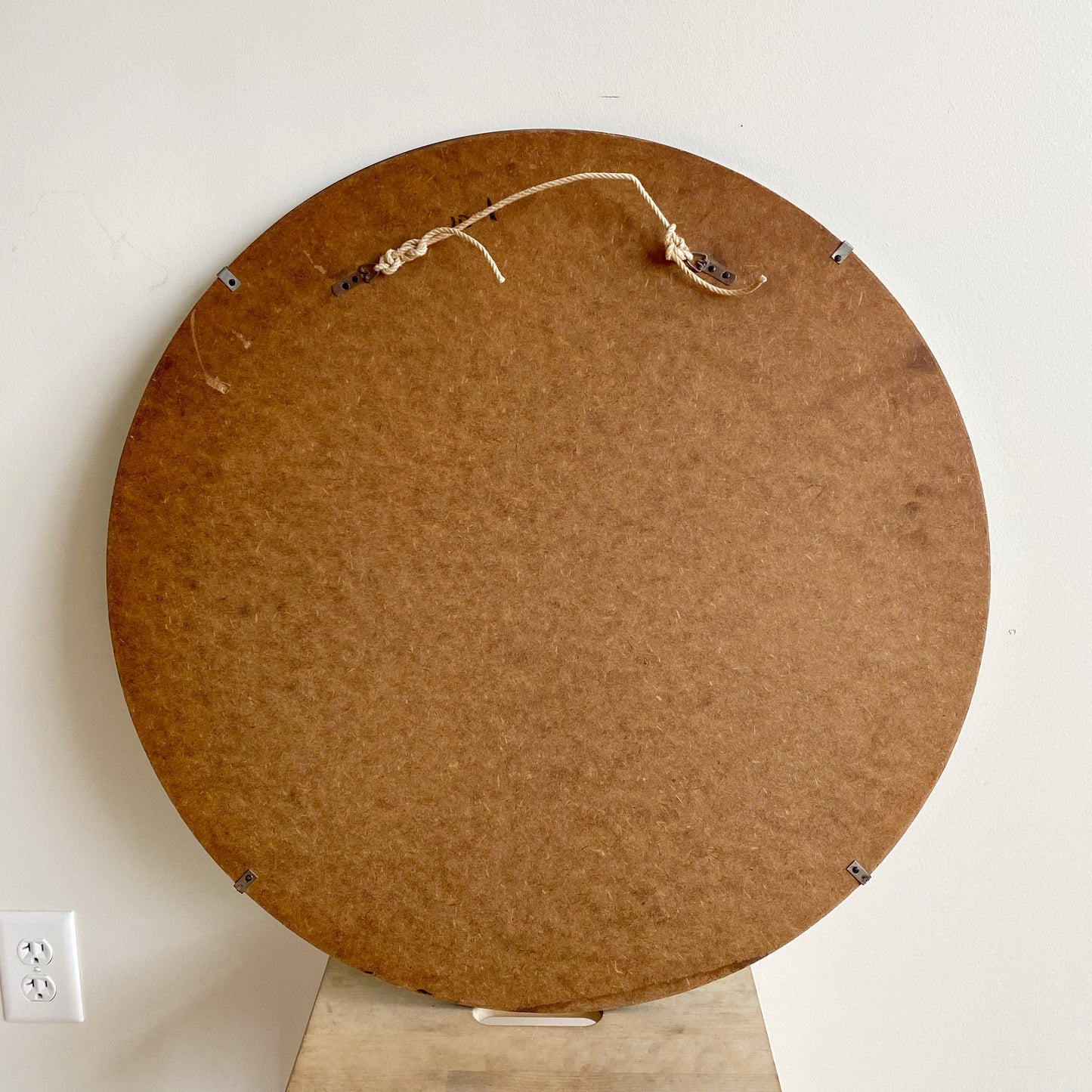 Large Vintage Round Mirror, 28"