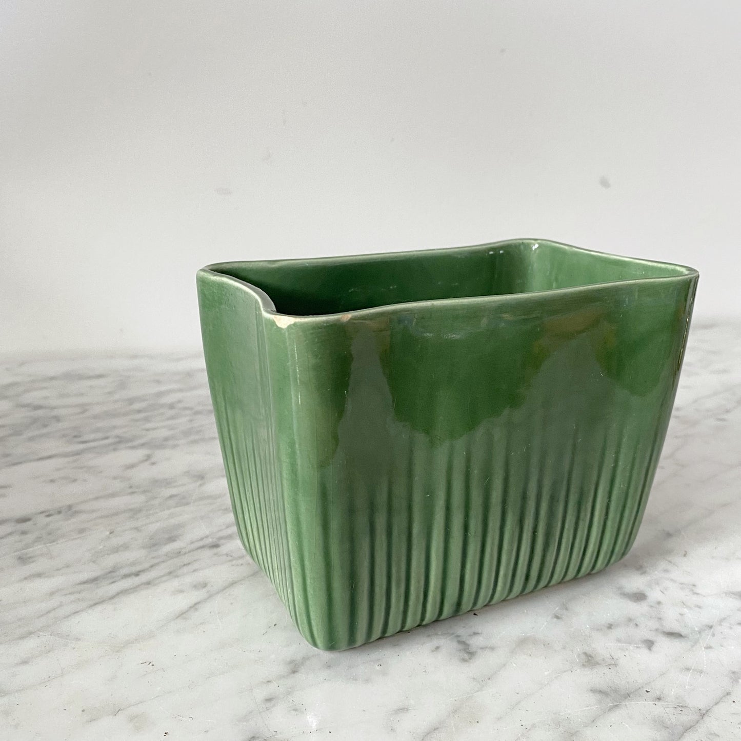 Vintage Green Rectangular Planter