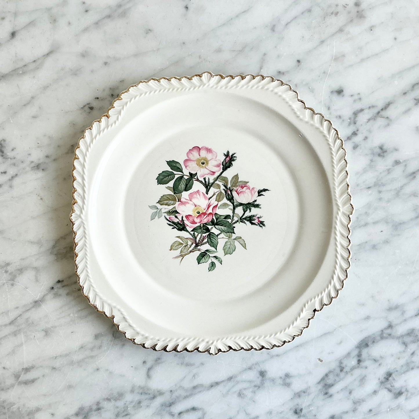 Vintage “Wild Rose” Salad Plate by Harker Pottery