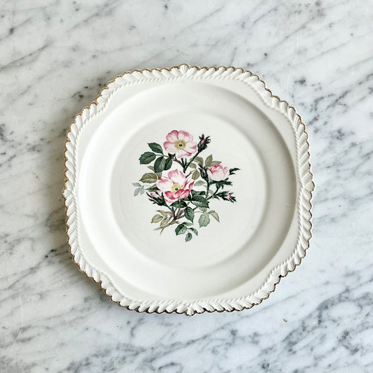 Vintage “Wild Rose” Salad Plate by Harker Pottery