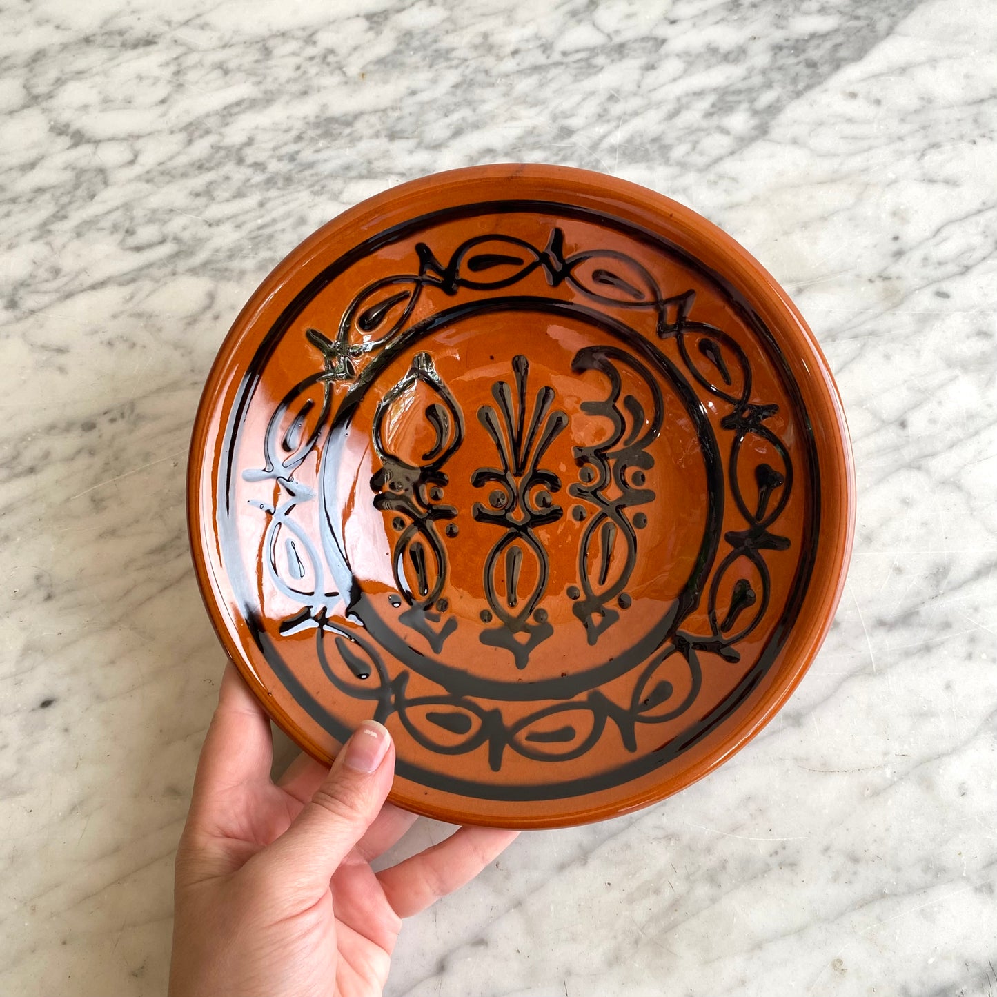 Vintage Hungarian Folk Art Bowl, 8.5"