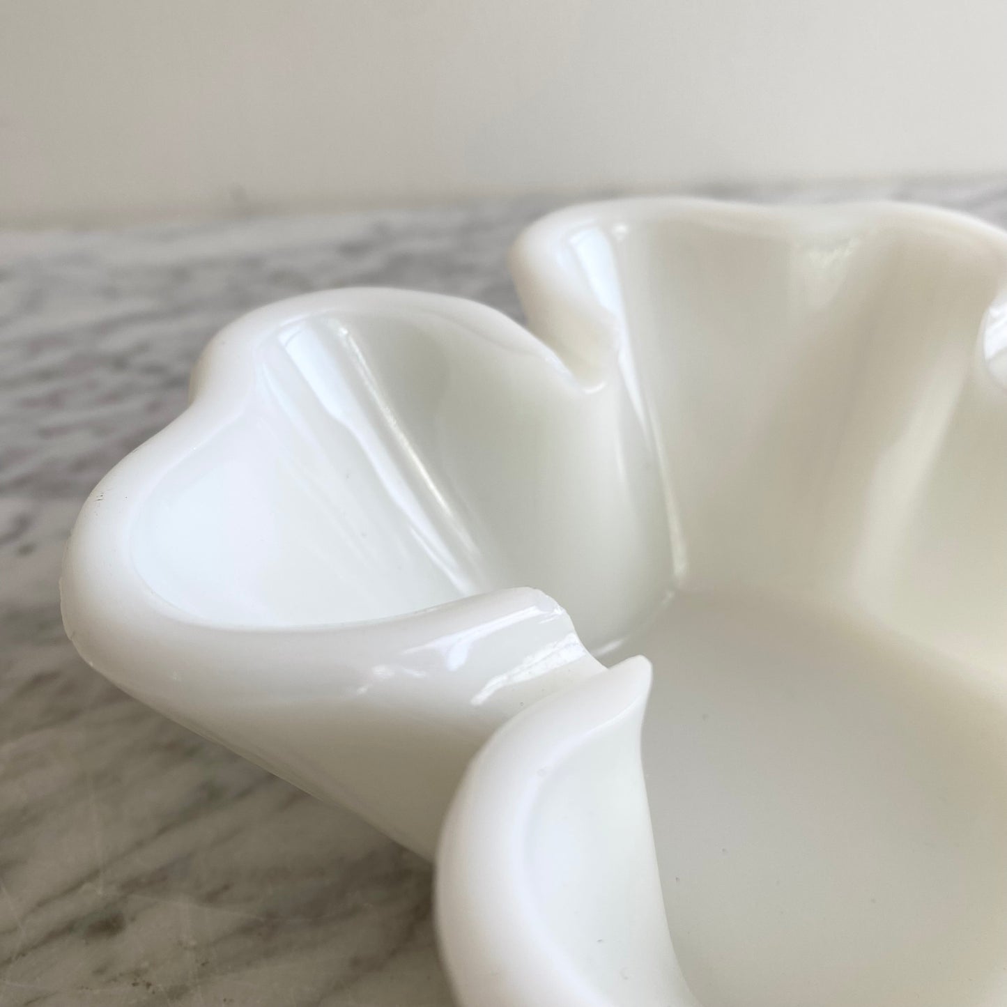Vintage Milk Glass Clover / Shamrock Ashtray
