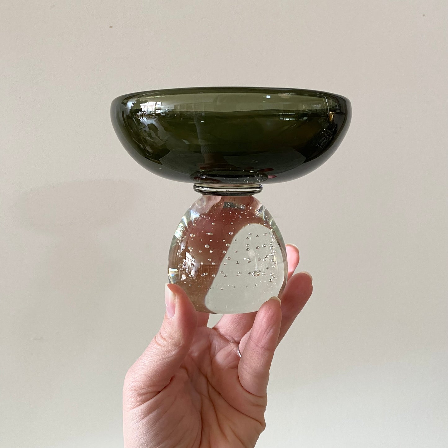 Vintage Art Glass Footed Dish