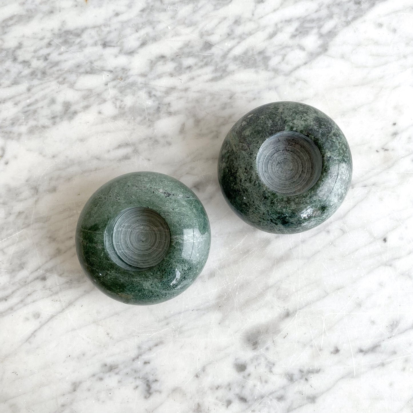 Found Green Marble Tea Light Candle Holder