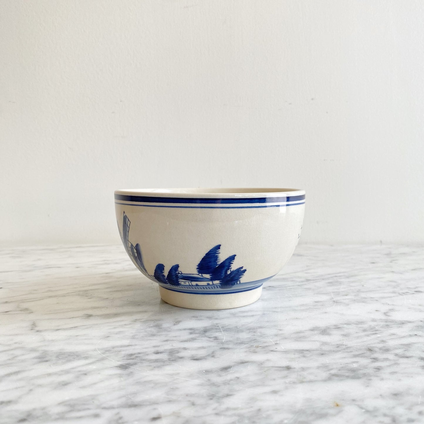 Vintage Ceramic Bowl featuring Sailboats (NAUTICAL COLLECTION)