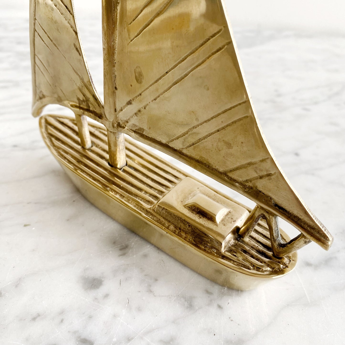 Vintage Brass Sailboat, 7.5"