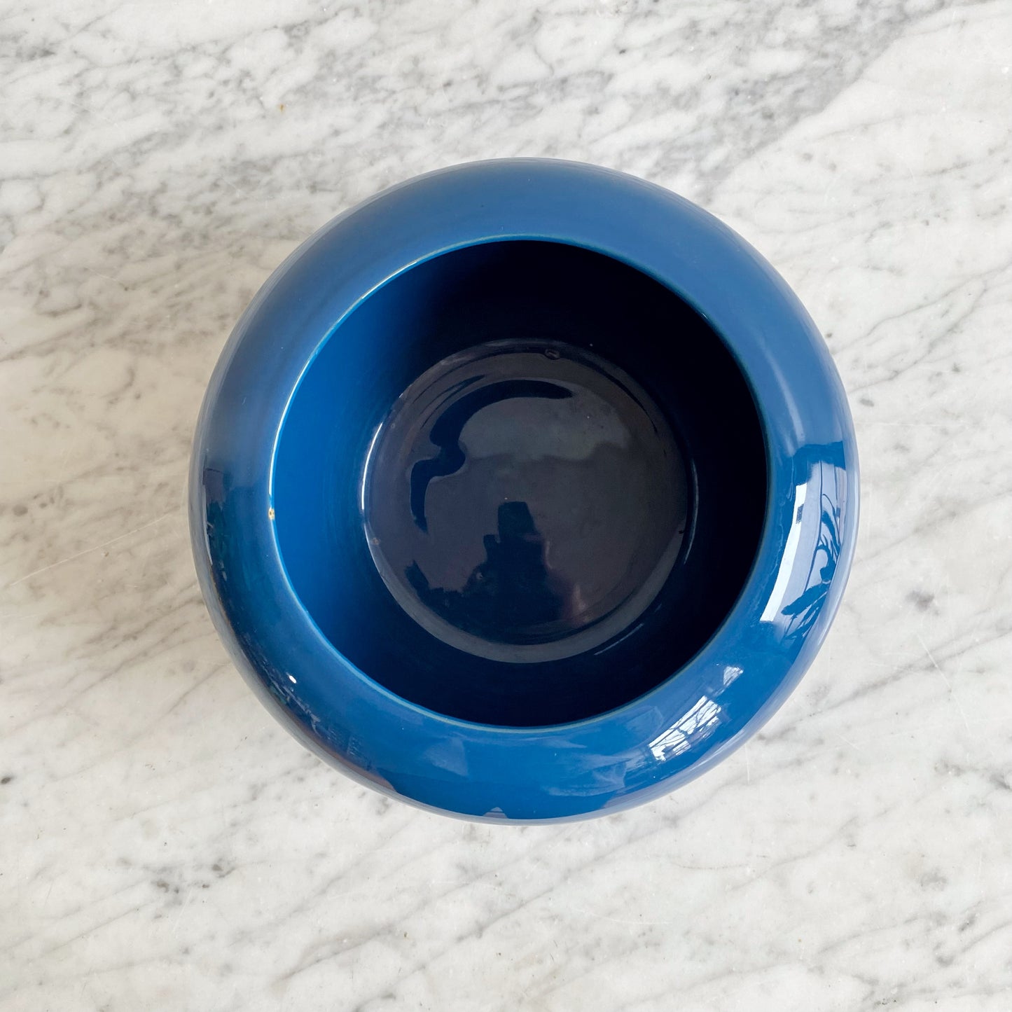 Vintage Blue Ceramic Planter, Italy