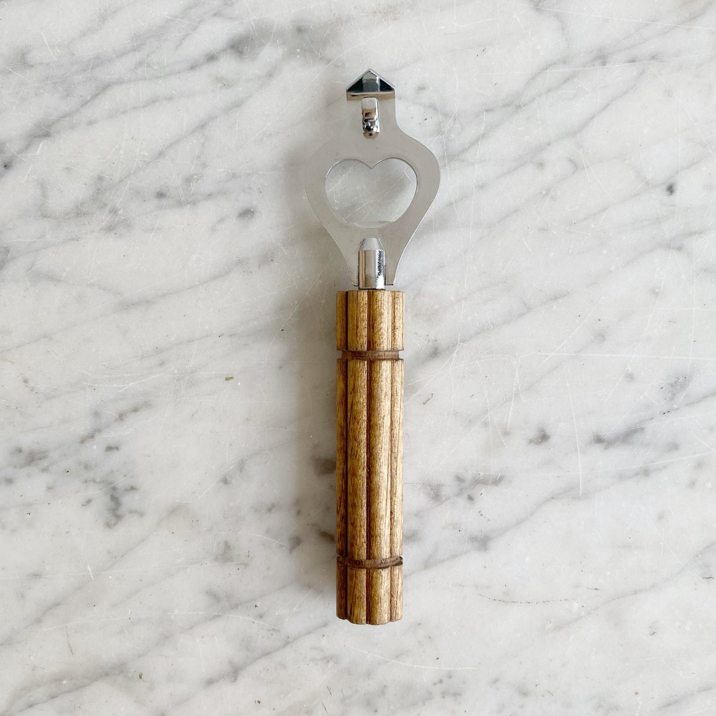 Bottle Opener with Reeded Wood Handle, Japan