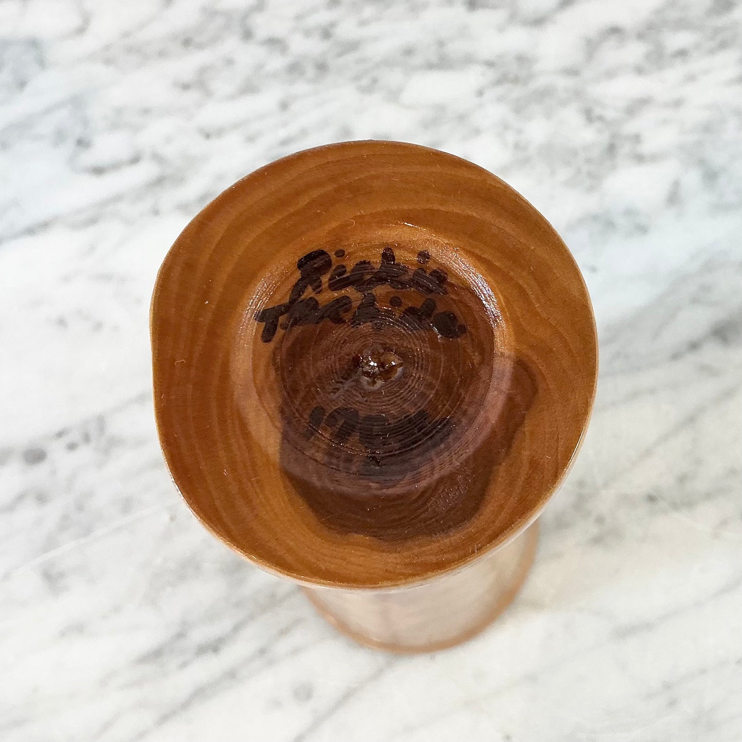Vintage Turned Wood Vase, 7"