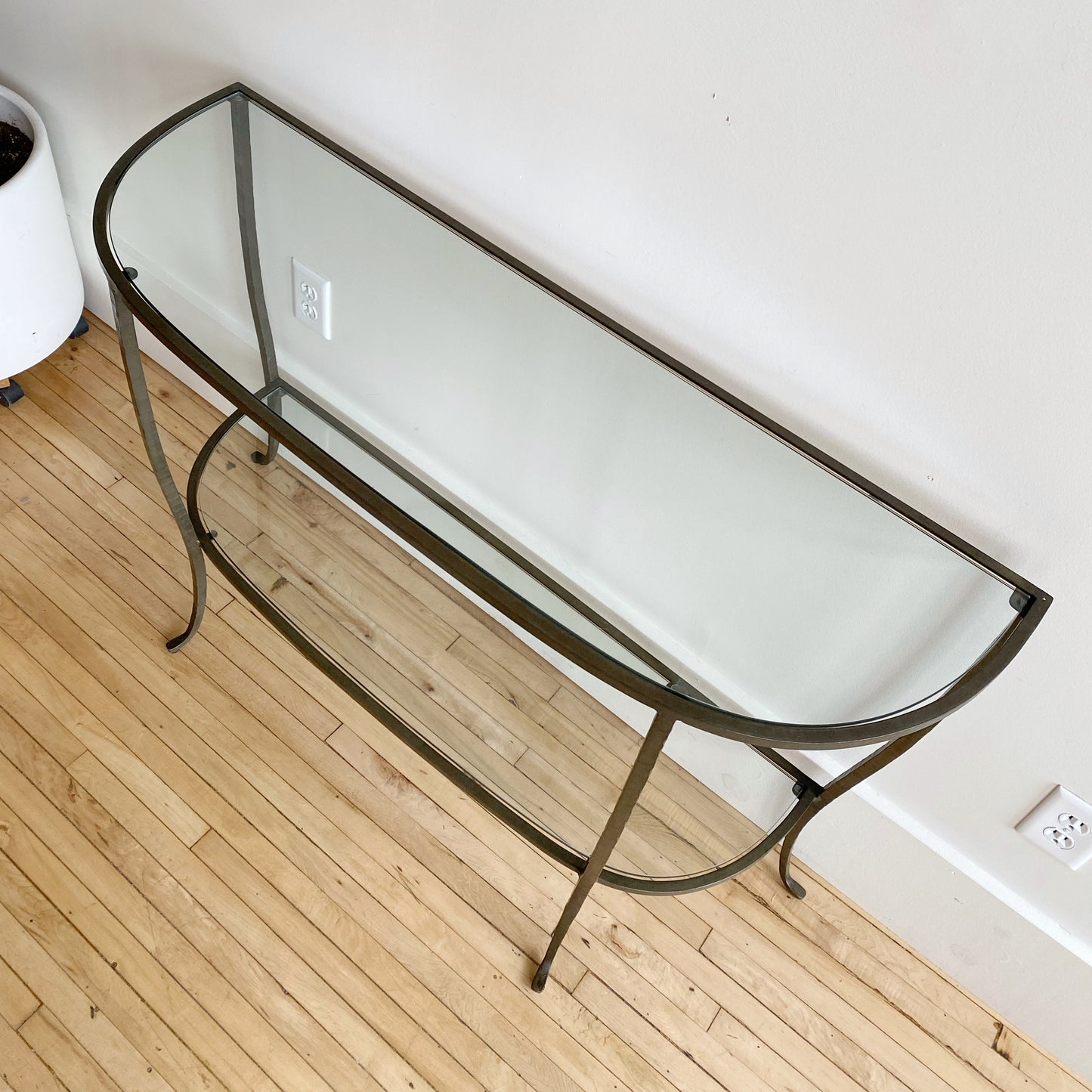 Found Iron + Glass Console Table with Shelf