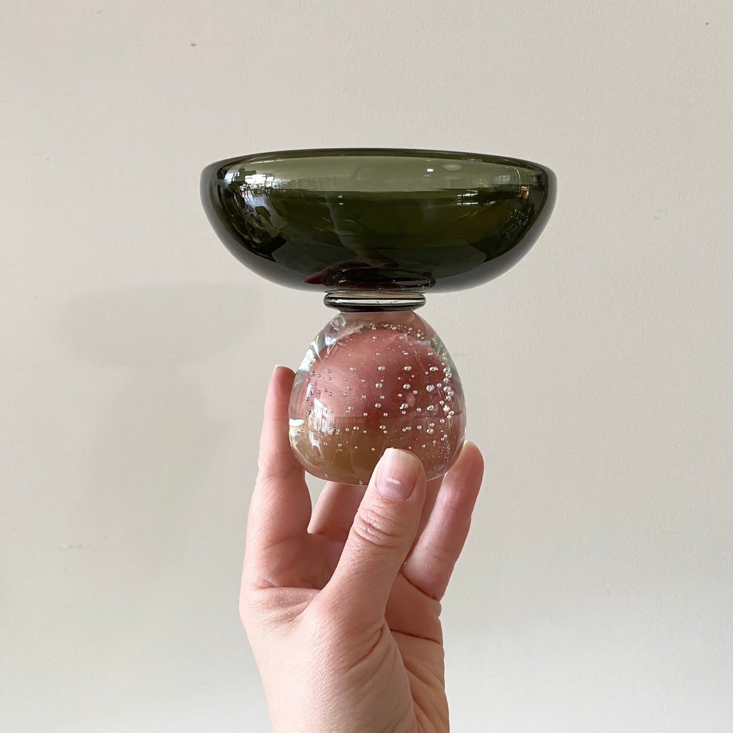 Vintage Art Glass Footed Dish