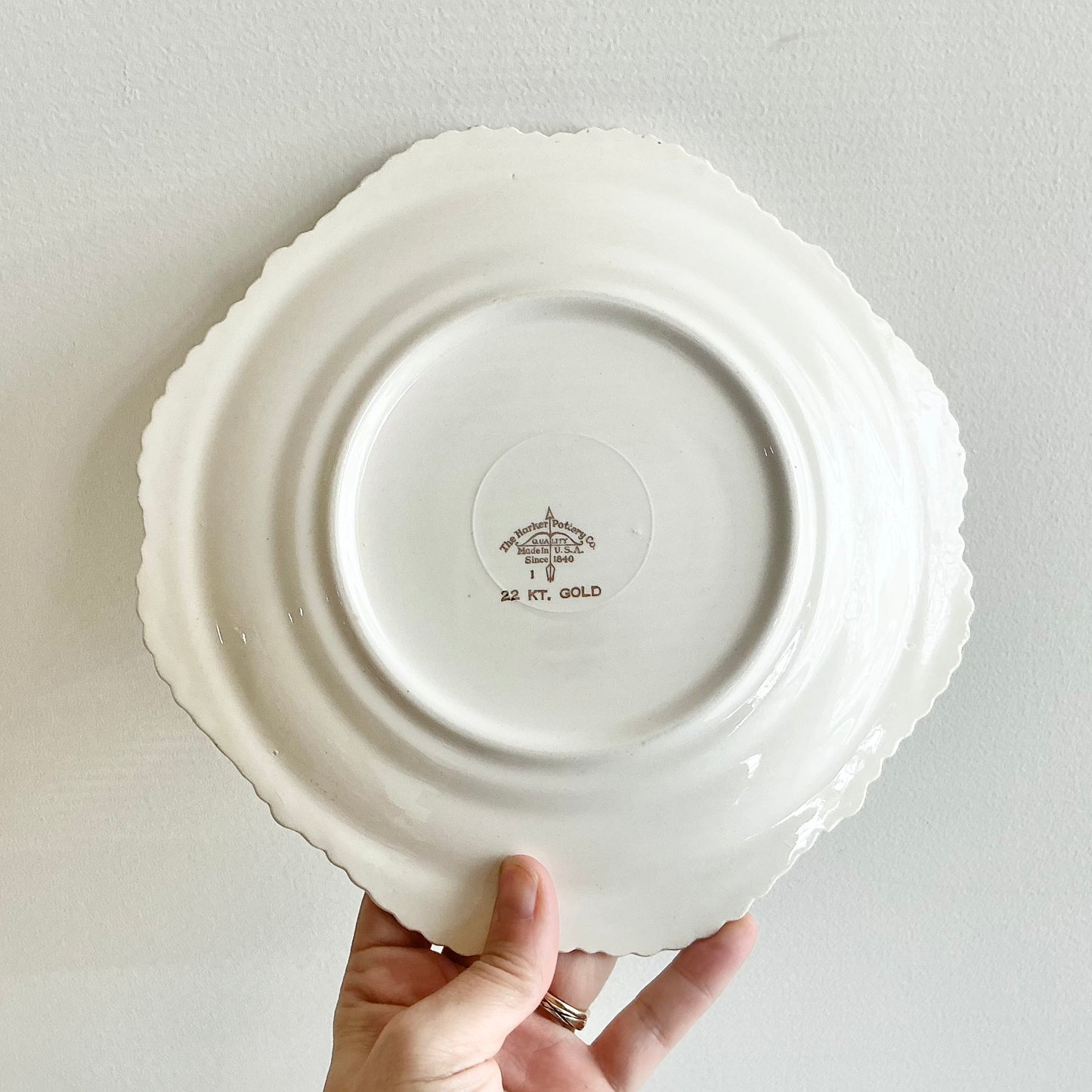 Vintage “Wild Rose” Salad Plate by Harker Pottery