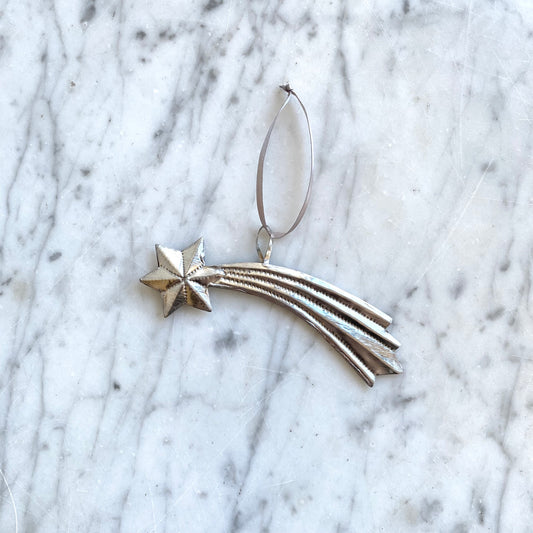 20% OFF: Embossed Tin Shooting Star Ornament