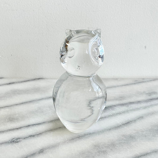 Vintage Glass Owl Figure / Paperweight