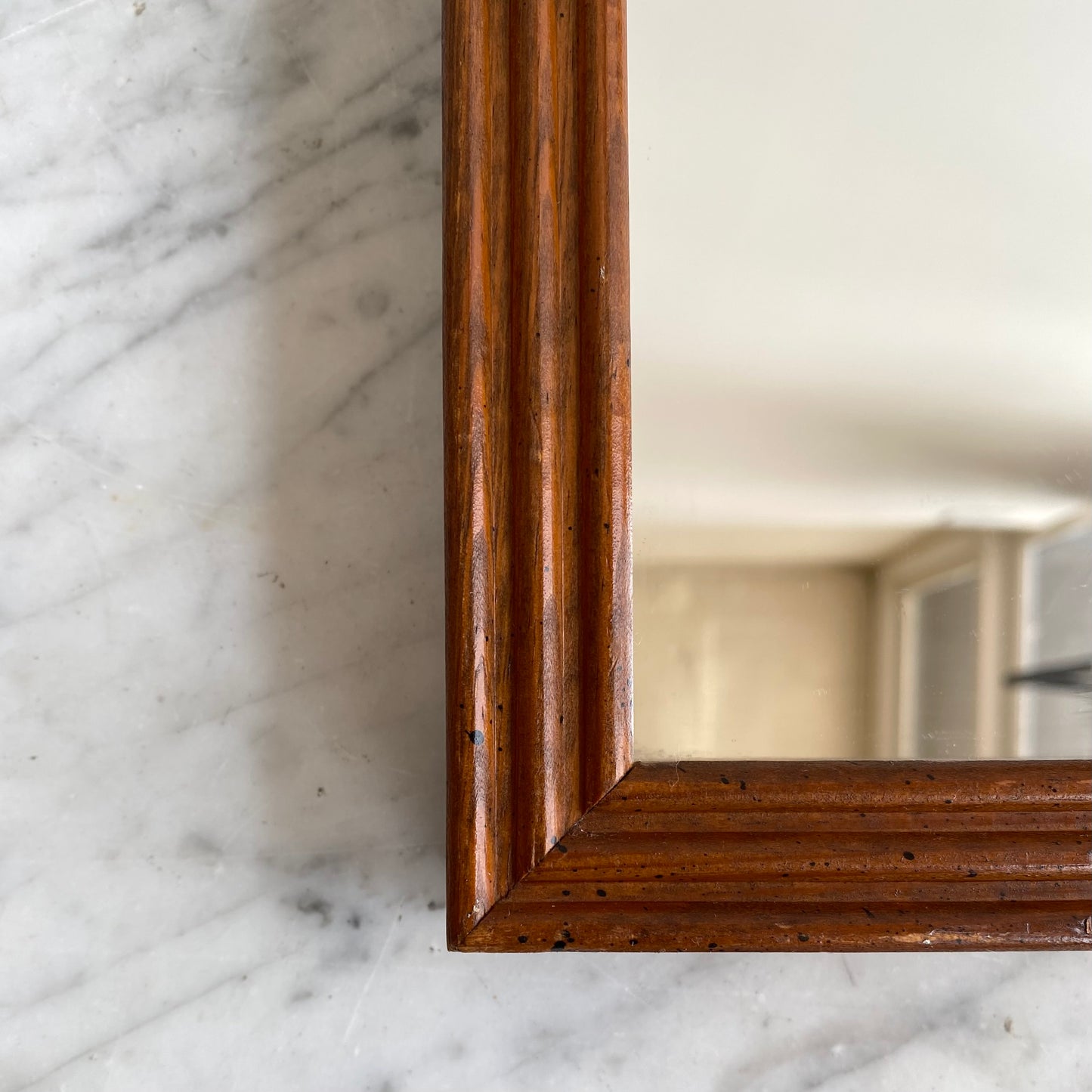 Vintage Narrow Accent Mirror with Wood Frame