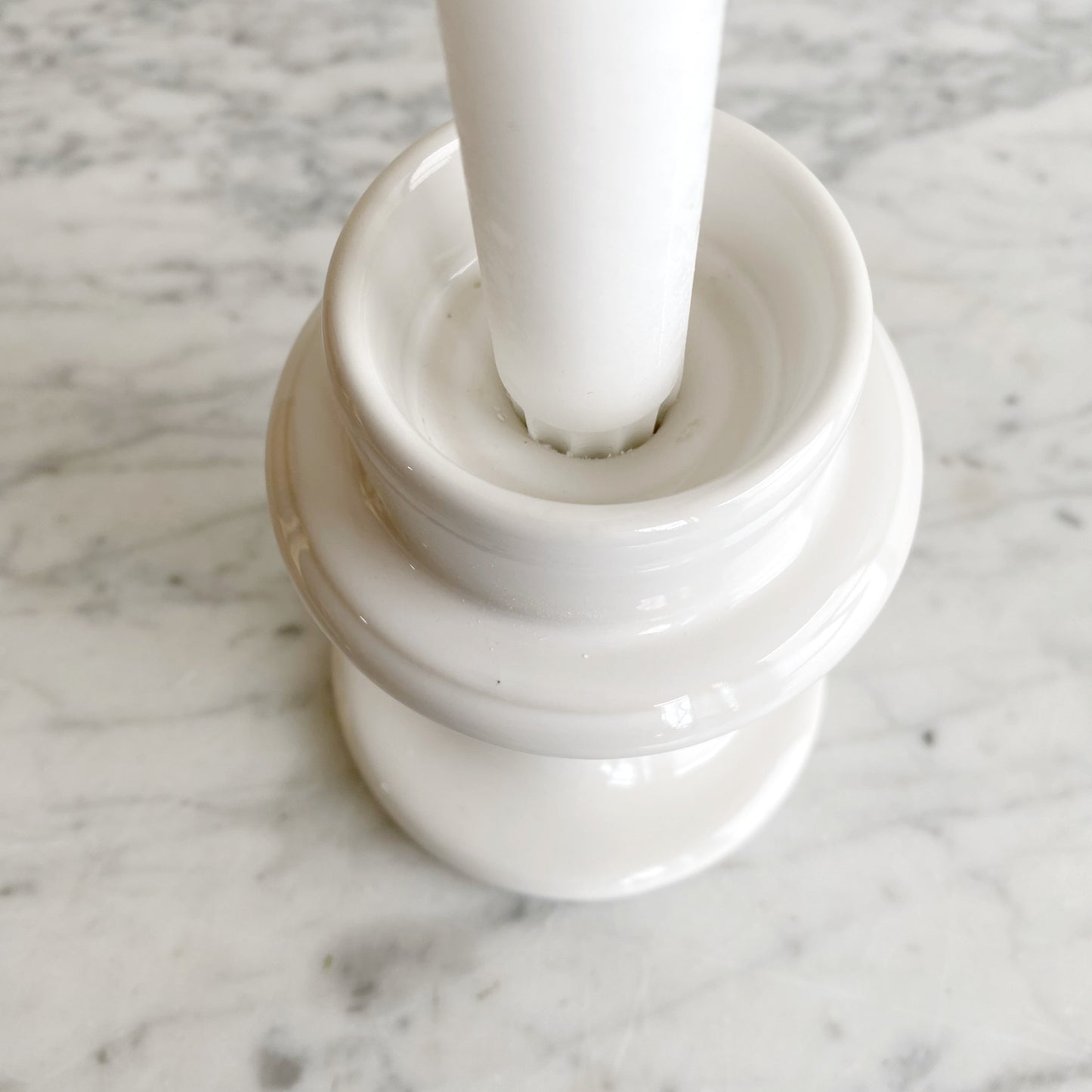 Simple White Ceramic "Scandi" Candle Holder