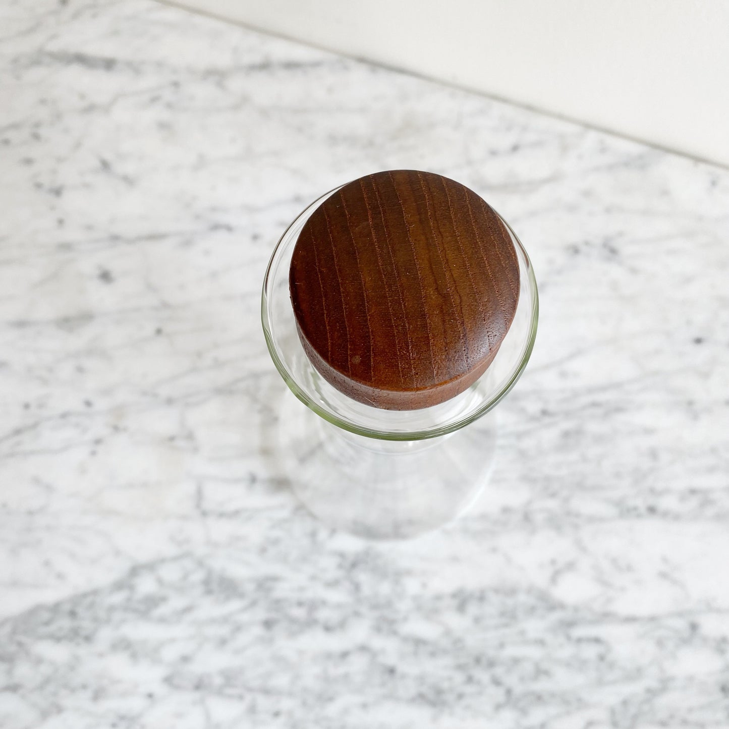 Vintage Danish Glass Decanter with Teak Stopper