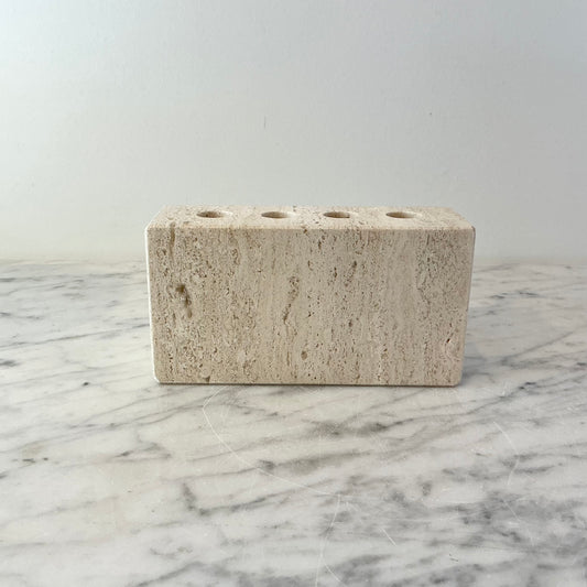 Found Travertine Marble Organizer