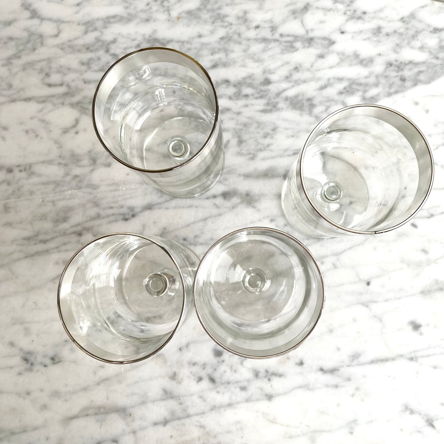 S/4 Large Vintage Silver Rimmed Glasses